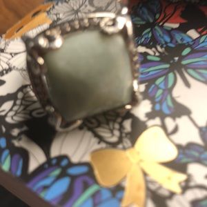 Jade and diamond ring